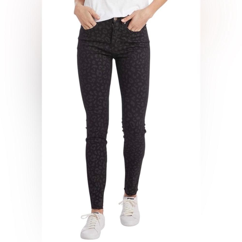 MUDPIE leopard wylie printed jean in black Women’s XS 0-2 NWT NEW
